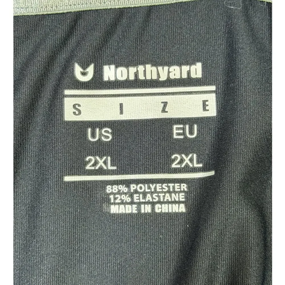 Northyard Men 2XL Black Long Sleeve UPF Performance Athletic Pullover Shirt
